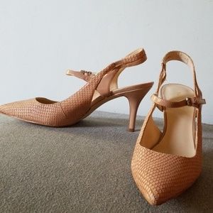 Nine west faux snakeskin slingback